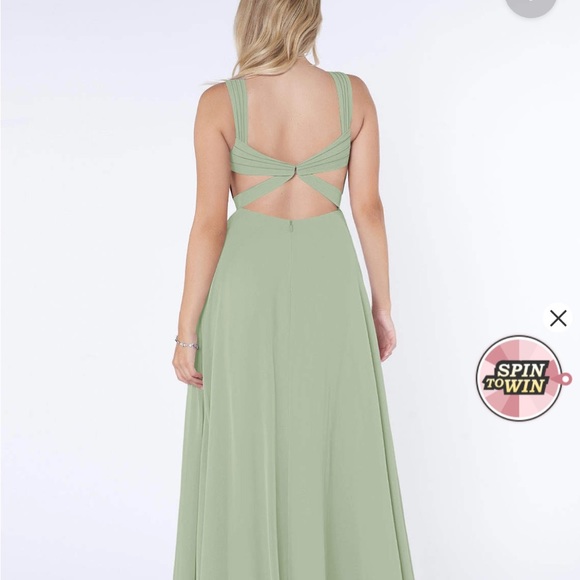 Azazie Nahrin Bridesmaid Dress in Agave - Size A4 - Picture 2 of 11